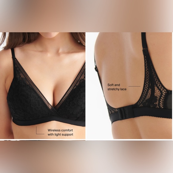 KNIX Deep V Lace Bra Bralette, Size XL, Black, NEW - Picture 5 of 5